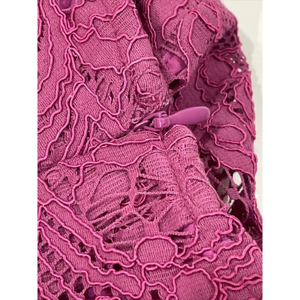 Adam Lippes Lace Lined Mini Dress Long Sleeve Zip Back Size 2 - Picture 11 of 12